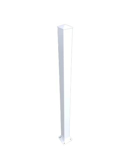 MOUNTWEST 42" Aluminum TOP-Mount Blank Post - Elegant White Outdoor Pillar for Lasting Style and Durability