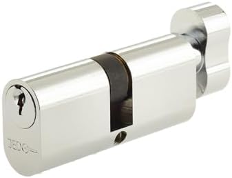 Oval Profile Cylinder & Turn – Key and Thumbturn Lock Barrel for Mortice Locks – Suitable for Timber Doors in Homes & Offices (Polished Chrome, 70mm)