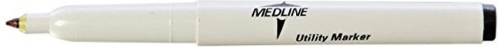 Medline Sterile Surgical Utility Markers, Regular Tip, Non-Smearing Black Ink, Includes 6 Inch Ruler, Case of 50 Each
