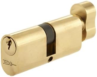 Oval Profile Cylinder & Turn – Key and Thumbturn Lock Barrel for Mortice Locks – Suitable for Timber Doors in Homes & Offices (Polished Brass, 70mm)