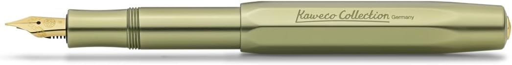Kaweco COLLECTION Fountain Pen Olivine I Premium Aluminium Fountain Pen with Steel Nib for Ink Cartridges Including Metal Box I Exclusive Pen 12.7 cm I Nib: EF (Extra Fine)