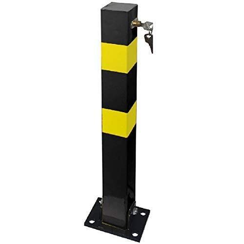 Shield Autocare Parking Bollard – Lockable Folding Security Post for Driveway – Heavy Duty Parking Drop Down Barrier with 4 Keys – Removable Square Bollards for Driveways