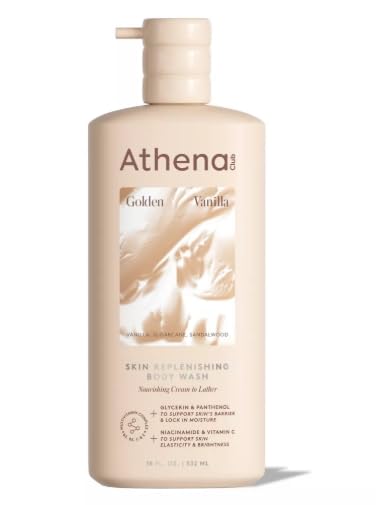 Athena~ Club Skin Replenishing Body Wash, Golden Vanilla, 18 fl oz (Pack of 1)