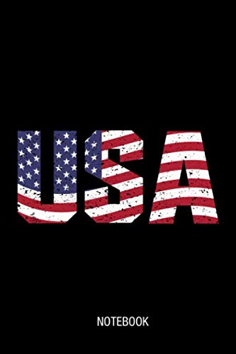 USA With American Flag, Proud To Be American, Journal Notebook Diary 100 Ruled Pages 6x9 inch: United States Of America Proud Journal Notebook Gifts And Souvenir