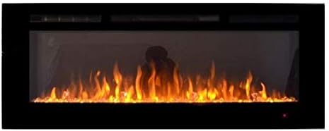 2025 PREMIUM PRODUCT TruFlame 50inch Black Wall Mounted Electric Fire with 3 colour Flames and can be inserted (Pebbles, Logs and Crystals)