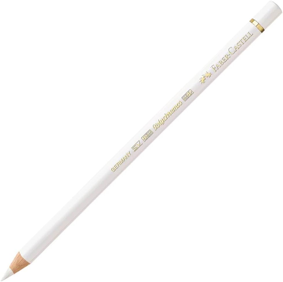 Faber-Castell Art & Graphic Polychromos Colour Pencil, (101), White, For Art, Craft, Drawing, Sketching, Home, School, University, Colouring