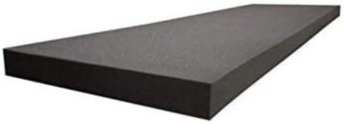 GoTo Foam 2" x 24" x 72" Black Upholstery Foam Sheet - 1.8 Density, Firm (44 ILD), Open-Cell Polyurethane - Cushion Replacement, DIY, Soundproofing