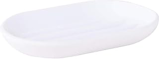 Umbra Touch Dish for Bathroom-Contemporary, Practical Molded Oval Soap Bar Holder for Bath Sink-Nicely Fits Into Amenity Tray-Easy to Clean, Highly Durable, 13 x 9 x 2 cm, White
