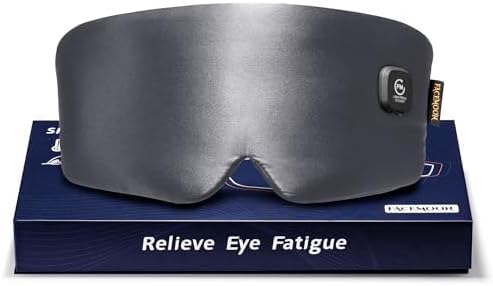 Heating Eye Mask for Dry Eyes Cordless: Silk Heated Sleep Masks for Stye Treatment Eye Strain Blepharitis Relief - Rechargeable Moist Heat Warm Compress - Washable Electric Masks