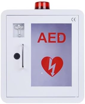 AED Cabinet,AED Cabinet,AED Defibrillator Storage Cabinet Wall Mounted, Cardiac Defibrillation Alarm Box,Industrial Grade Steel Metal Plate Enclosure PVC Transparent Window ,Fits All Brands