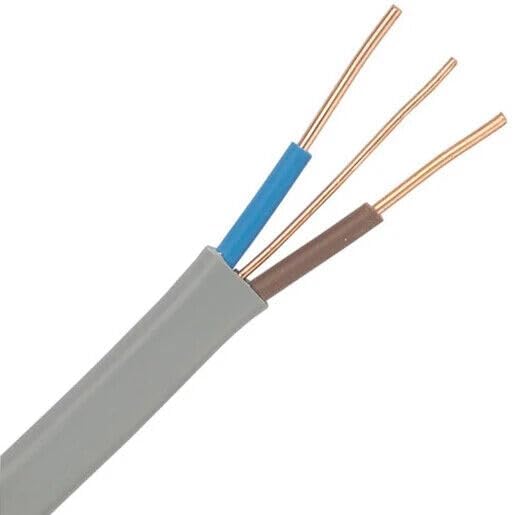 JAFSAL ONLINE Electrical Grey Twin & Earth Cable Lighting Electric Wire for Industrial & Domestic Wiring (1.5mm, 10m)