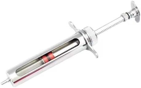 10cc Stainless Steel Injector Reusable Metal Syringe 10ml glass Hypodermic Veterinary Animal Syringe Livestock Pig Cattle Sheep Feeder with locking screws