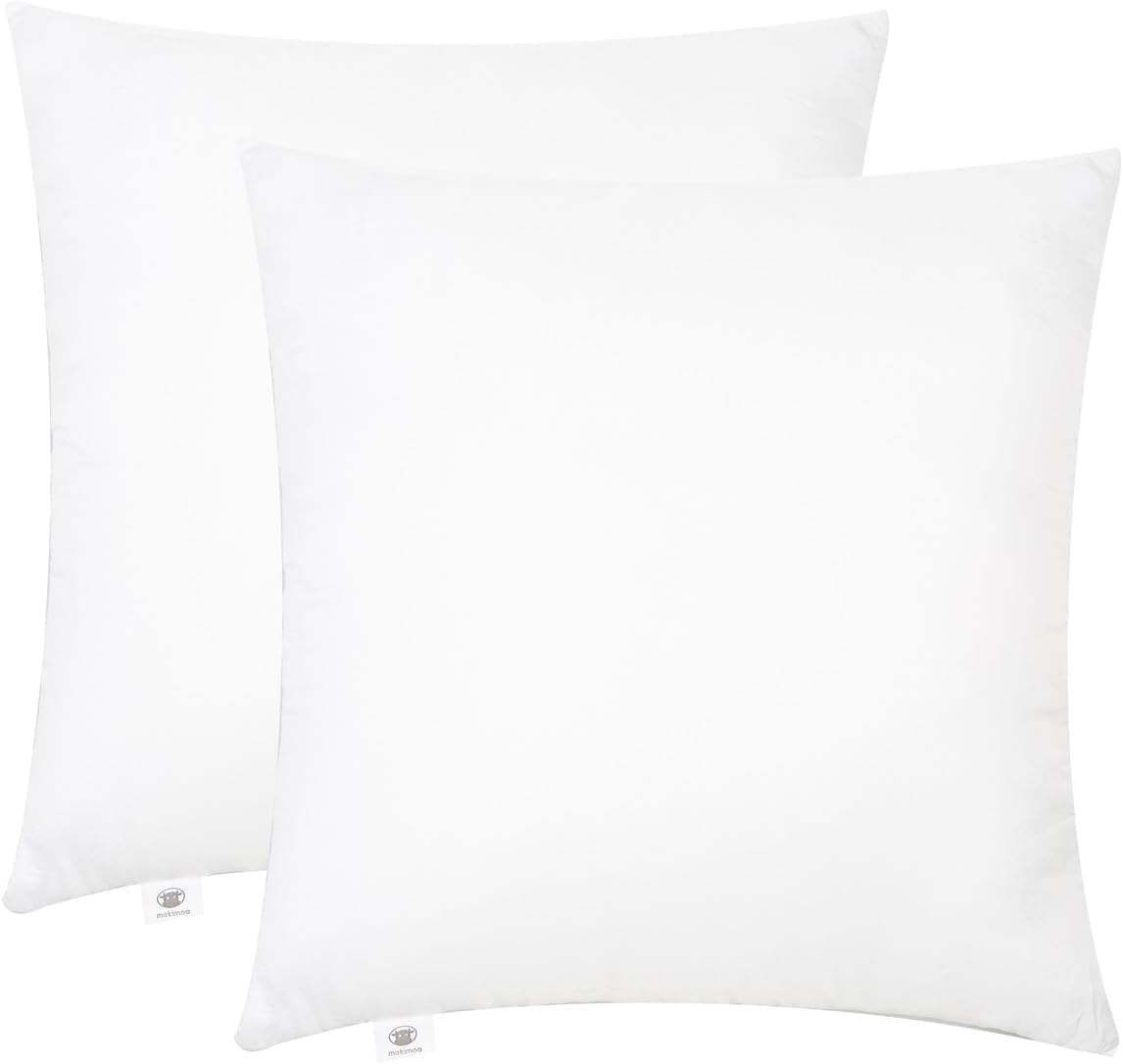 Cushion Inserts 45cm x 45cm (18" x 18"), Throw Pillow Inserts Hollowfibre Filling for Sofa, Bedding Cushion Pads (Pack of 2)
