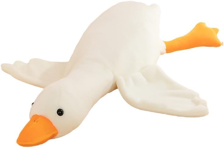 Wiwiuiqo White Goose Stuffed Animals, Huge Cute Goose Plush Pillows Big Duck Doll Soft Giant Goose Toys Sleeping Pillow Cushion for Kids Gifts (White, 50cm)