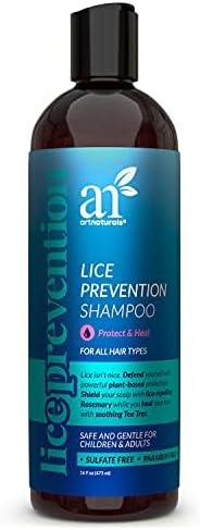Artnaturals Lice Prevention Shampoo (16 Fl Oz / 473ml) - with Rosemary & Tea Tree - Shield for Adults & Kids - Daily Use - Sulfate & Paraben Free - All Hair Types