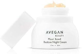 Ecco Bella Plant Based Restore Night Cream - Anti Aging Face Cream with Vitamin C, Vitamin E & Chamomile Oil for Firmer, Younger Skin - Night Moisturizer for Face, Unscented - 1.7 oz