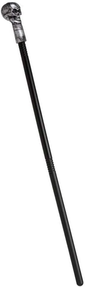 Generique - Skull Sceptre Halloween Accessory Walking Stick Black/Silver 75cm