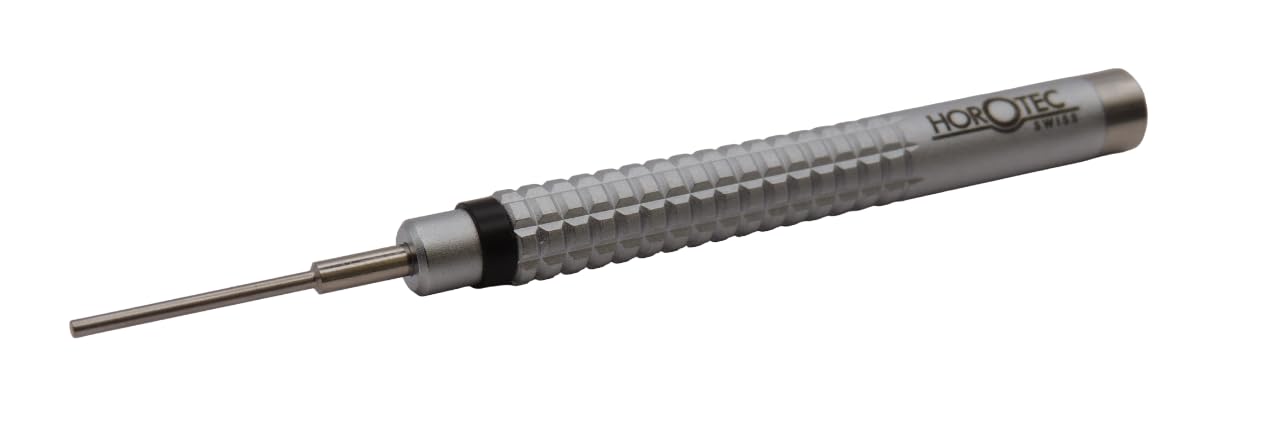 HOROTEC MSA10.533 – Pin Punch Tool with Brass Handle and Stainless Steel Anvil – with 11 Pin Punches., grey