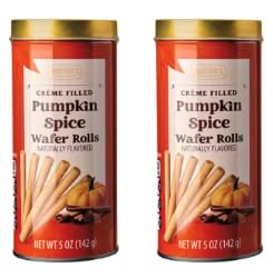 Creme Filled Pumpkin Spice Wafer Rolls, 10 oz Total 2 cans 5 oz each Freshness Sealed