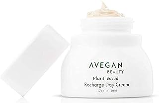 Ecco Bella Plant Based Recharge Day Cream Face Moisturizer - Vegan Skin Moisturizing Face Cream with FortiSomes Eco-Protection & Blue Light Shield - Cruelty Free - Hydrating Formula - 1.7 oz