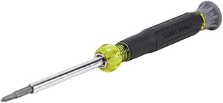 Klein Tools 32581 4-in-1 Electronics Screwdriver Set with 2 Slotted, 2 Phillips Precision Machined Bits, Ideal for Terminal Blocks