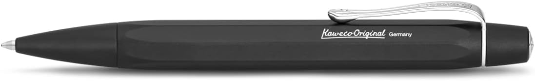 Kaweco ORIGINAL Ball Pen Black Chrome I Retractable Ballpoint Pen with Standard G2 Refills in a Nostalgic Tin Box I Aluminium Ball Pen 13cm