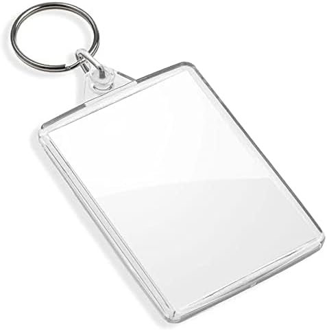 DSL Blank Photo Insert Keychains (30 Pack) - 50x35mm - Translucent Clear Acrylic Key Rings for Double - Sided Photos - Small Picture Frames for Family, Friends, Gifts & Craft