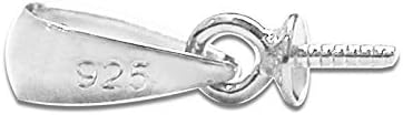 10pcs925 Sterling Silver Pendant Bail with 2.3mm Cup and Peg Drop for Half Drilled Pearl Bead Pendant Charm Bail Cup Connector Finding ¡