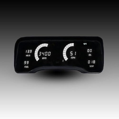 LED Digital Gauge Cluster Compatible for 1997-2001 Jeep XJ | Direct Fit Dash Panel | Includes Oil Pressure & Temp Senders White DP6015W