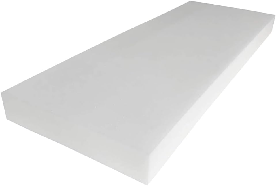 High Density White Upholstery Foam Sheet for furniture renewal, cushions & chair pads | Foam cut to size for seat pads, Premium Quality foam padding for sofa bed (30 X 35cm, Thick 12.5cm)