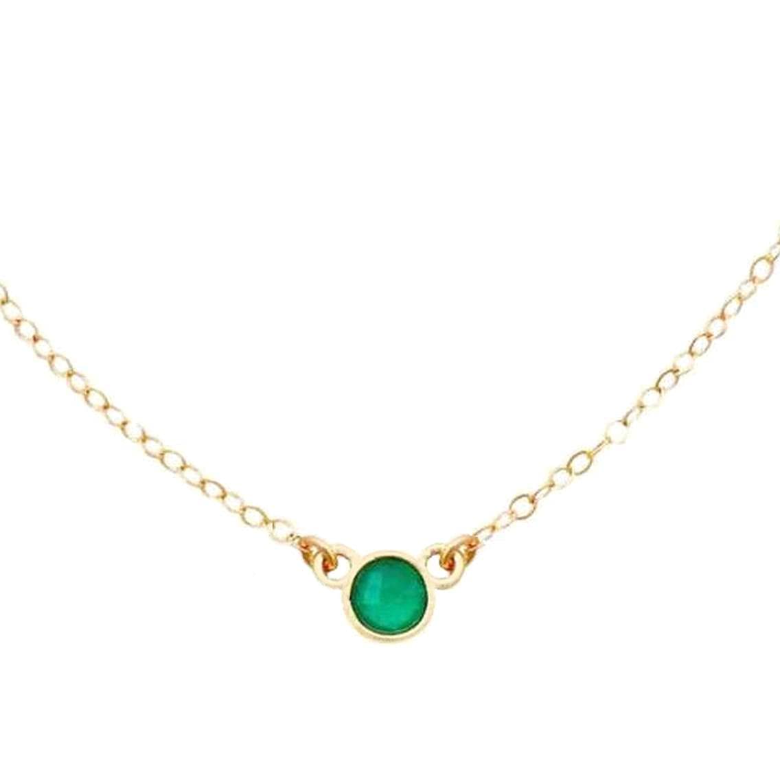 14k Gold Round Solitaire Diamond Choker Pendant Gemstone Necklace for Women Girls, Birthstone Necklace, Fine Jewelry Gift for Birthday Mother’s Day Christmas Wedding