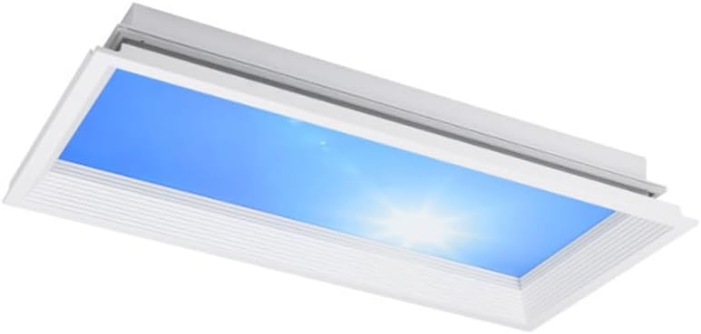 72W Full Spectrum Blue Sky Light Ceiling Lamp LED Ceiling Recessed Mount Light Fixture Indoor Lamp Dimmable Remote Control Rectangle