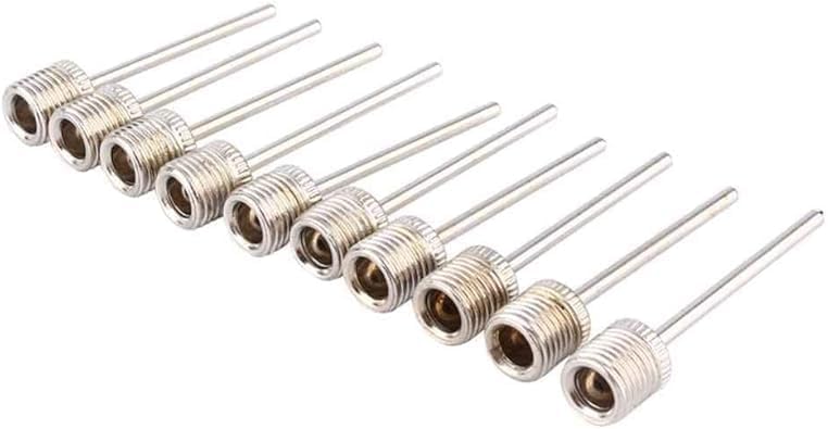 10 Pcs Silver Sports Inflating Needle Pin Nozzle,Stainless Steel Ball Pump Inflation Needle,Football Basketball Soccer Ball Air Pump Practical Treatment,Inflation Devices and Accessories