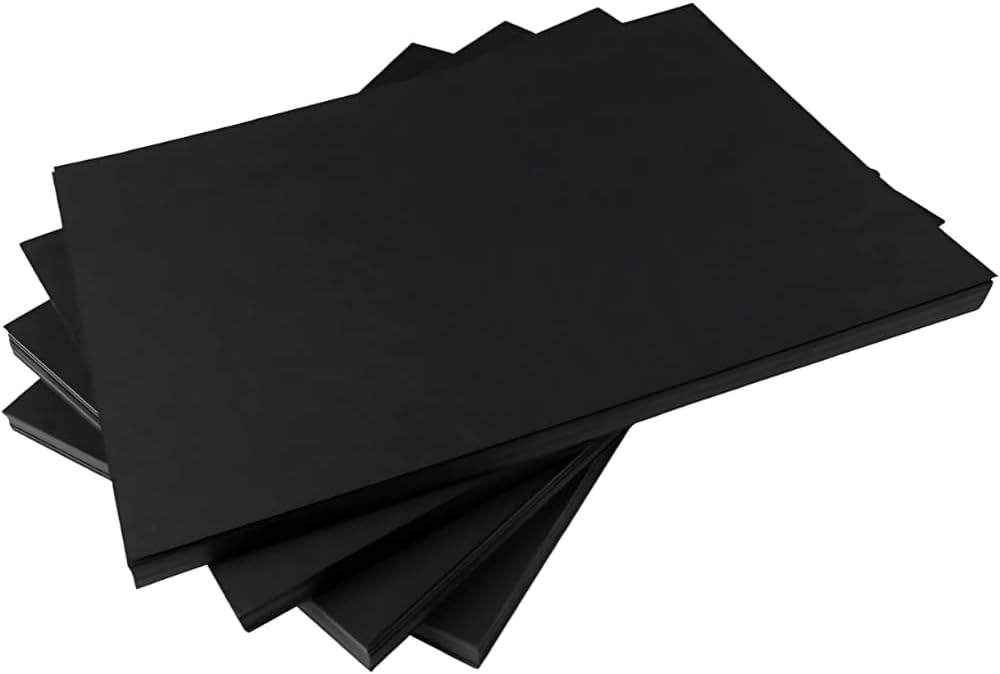 Hawksbill Paper 180GSM A4 Black Card - 50 Pack Pemium Paper for Scrapbooking Making Stationery Home Office Arts or Crafts
