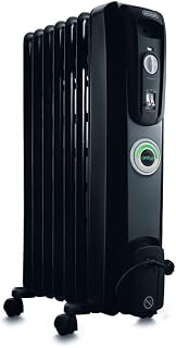 De'Longhi Oil filled Radiator Heater, 1500W Electric Space Heater for indoor use, portable room heater, Energy Saving, full room like office and bedroom with safety features, EW7707CB