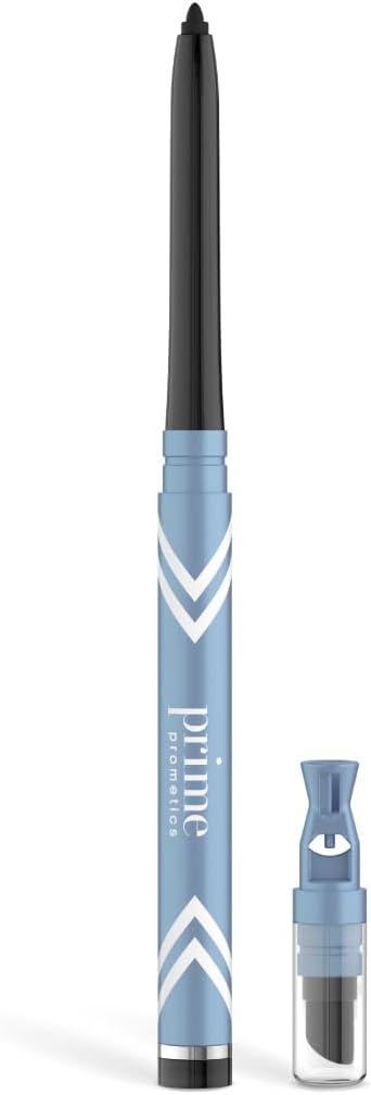 Prime Prometics PrimeEyes Glide Eyeliner for Mature Women – Water-Resistant, Long-Stay and Mess-Proof – Gel Cream Texture, Discreet Sharpener and Effective Smudger (Black)