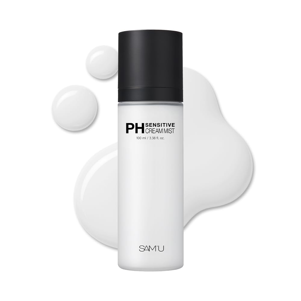 SAM'U PH Sensitive Cream Mist, Hydrating Soothing Face Mist, 3.38 fl oz | One mist, three benefits—pH balance, lightweight hydration, and soothing care