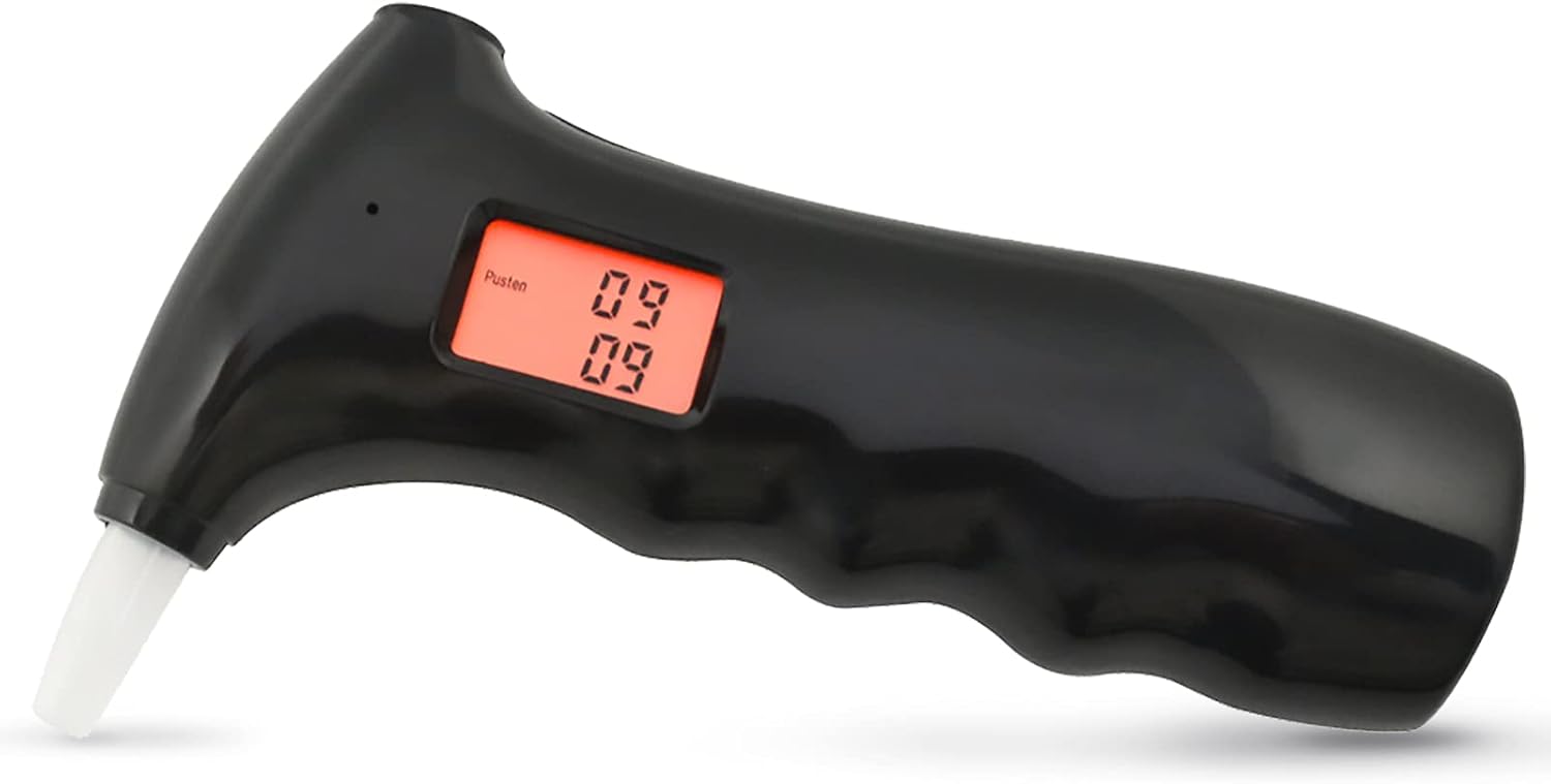 Irtyif Breathalyzer, Alcohol Tester, Black Portable Alcohol Breath Tester with LED Display Digital Fast, High Accuracy Alcohol Detector, Breath Alcohol Tester for Personal Professional Use
