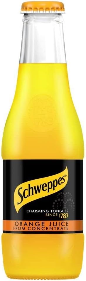 Schweppes Orange Juice 24x200ml Glass Bottles