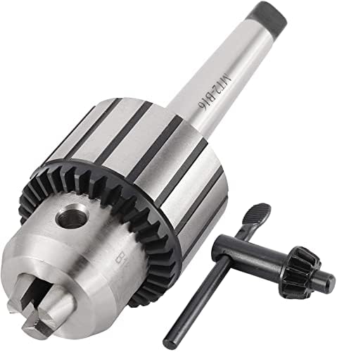 Key Type Drill Chuck, 1 to 13mm Capacity Carbide Steel Arbor Key Type Drill Chuck Mini Lathe Tool with High‑Carbon Steel for Centering Drilling Tapping Reaming Operation