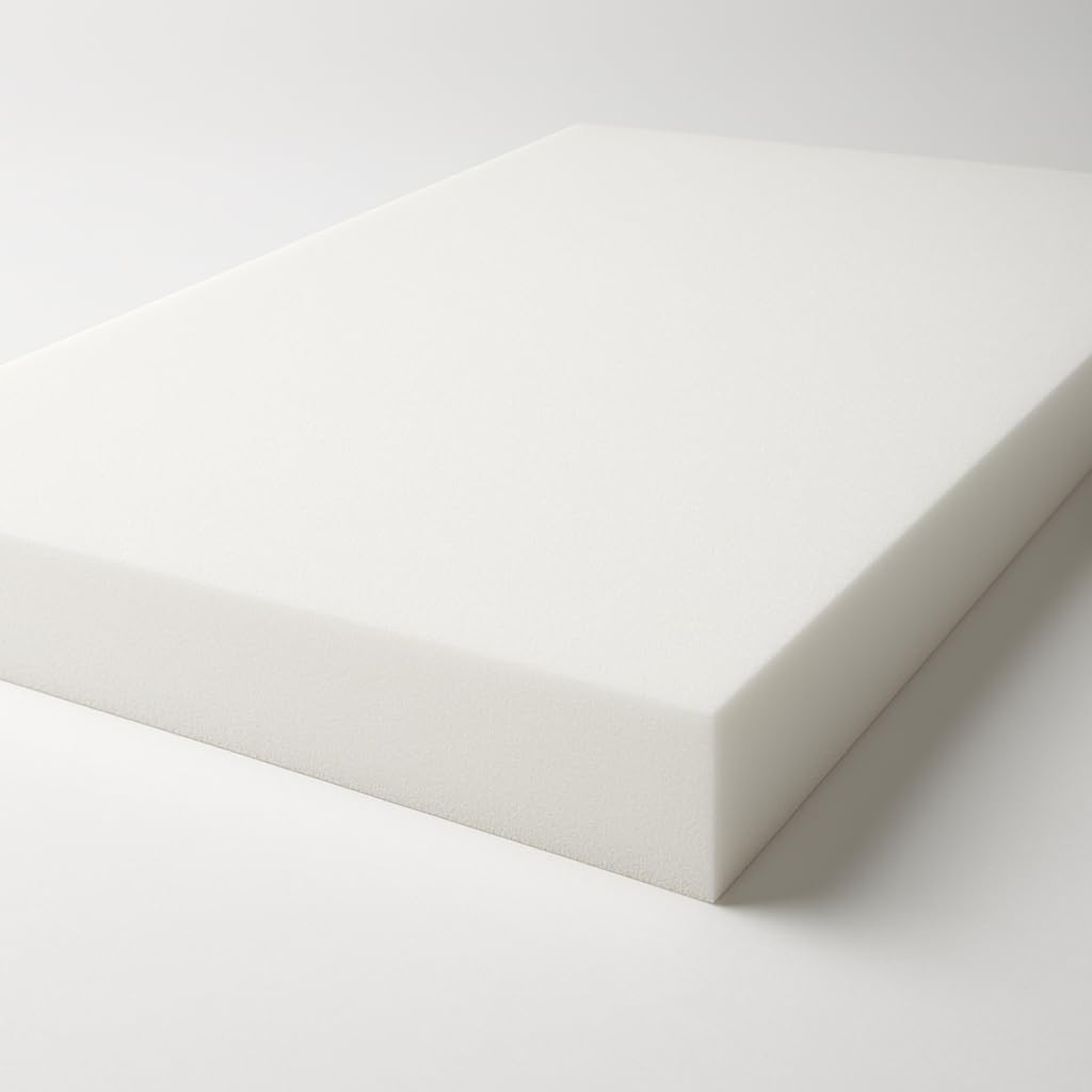 High Density White Upholstery Foam Sheet – Firm Cushioning for Bench, Stool & Seat Pads, Sofas, Beds, Campervans – Indoor/Outdoor Padding – Cut to Size (3inch, 12 x 12)