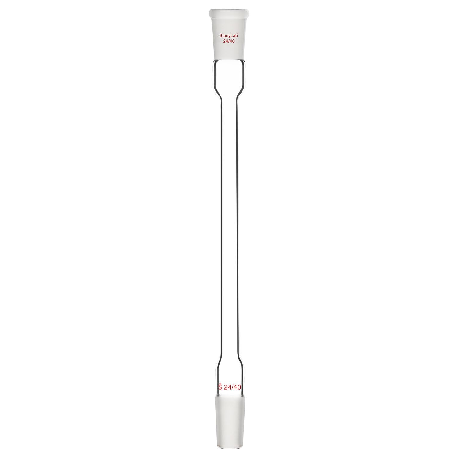 stonylab Air Condensation Tube, Borosilicate Glass Reflux Condenser with 24/40 Standard Joint 200 mm Jacket Length, 16 mm Diameter Lab Glass Condenser for Distillation Experiment