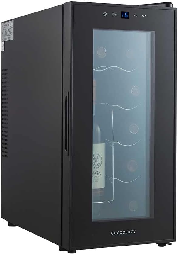 Cookology 10 Bottle Thermo Wine Cooler and Chiller for Countertop - Black