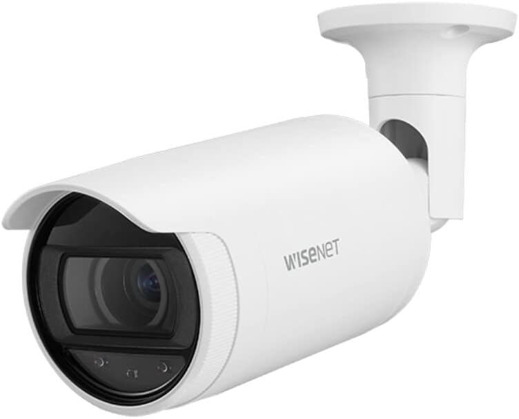 Hanwha Techwin 9ANO-L7082R 4 Megapixel Network Camera, 98.43’ Infrared Night Vision, Hallway View (90⁰/270⁰), LDC Support, IP66, Motorized Varifocal