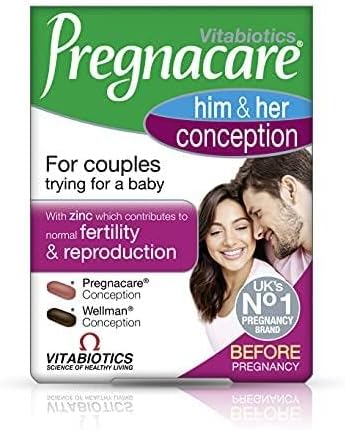 Pregnacare Conception Support for Couples - Pregnancy Vitamins - UK's No.1 Pregnancy Brand. Greater Prenatal Care for Women, Supplement with Added Omega-3 DHA for Normal Brain and Eye Development