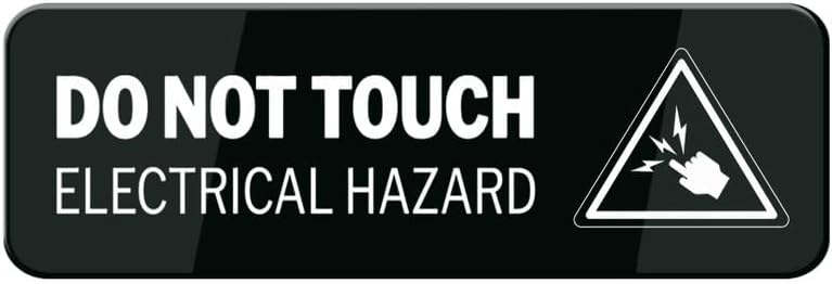 Acrylic Plastic Sign - Do Not Touch Electrical Hazard Sign Stickers，Acrylic Plaque With Strong Adhesives For Door Office Business Outdoor，White Letters On Black Background （9x3 inch）