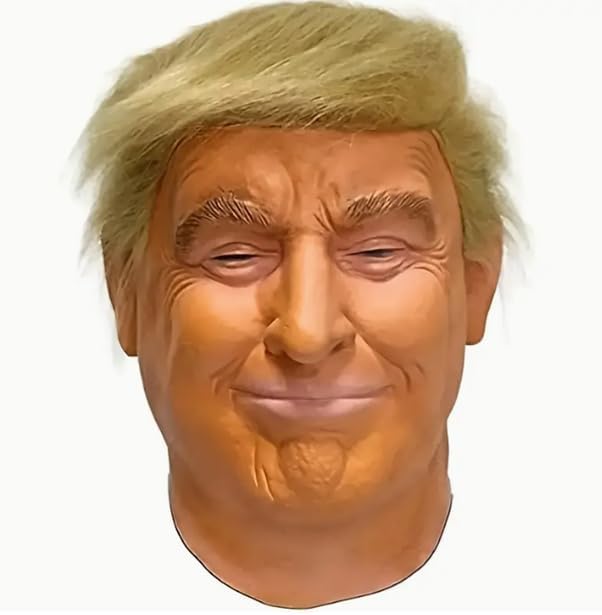 Donald Trump Latex Mask - Funny Donald Trump Mask Costume with Wig for Adults - Realistic Trump Face Mask for Halloween Fancy Dress - Donald Trump Fancy Dress Outfit & Costume Accessories