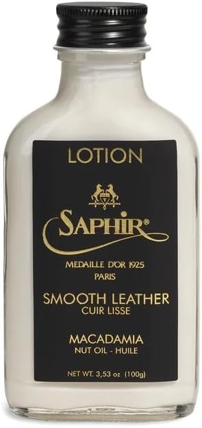 SAPHIR Medaille d'Or Macadamia Lotion - Gentle Cleaning, Moisturising, Nourishing and Protection for Leather Shoes and Bags
