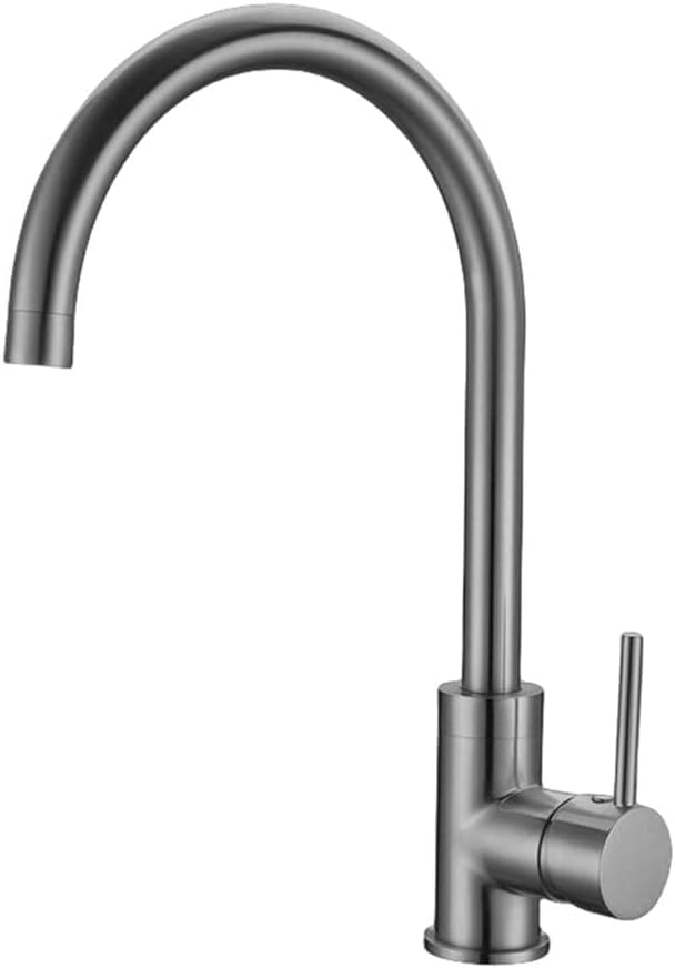 Kitchen Faucet Deck Mounted Single Handle Sink Tap Brass Single Hole Mixer Hot and Cold Water 360 Rotate(6204gm)