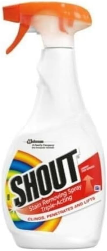 Shout Stain Removing Spray 500ml Pack of 3 - Triple-Acting Laundry Stain Remover - 50X More Concentrated - Removes Tough Stains like Food, Grass, Dirt, Blood & Ink - Safe for Colour (3)